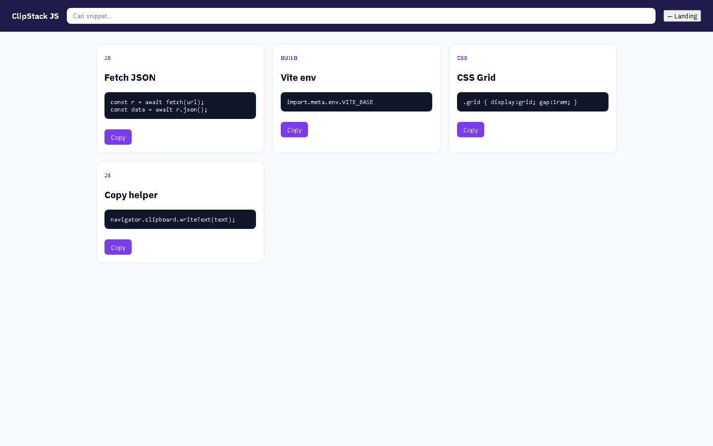 Clipstack Js