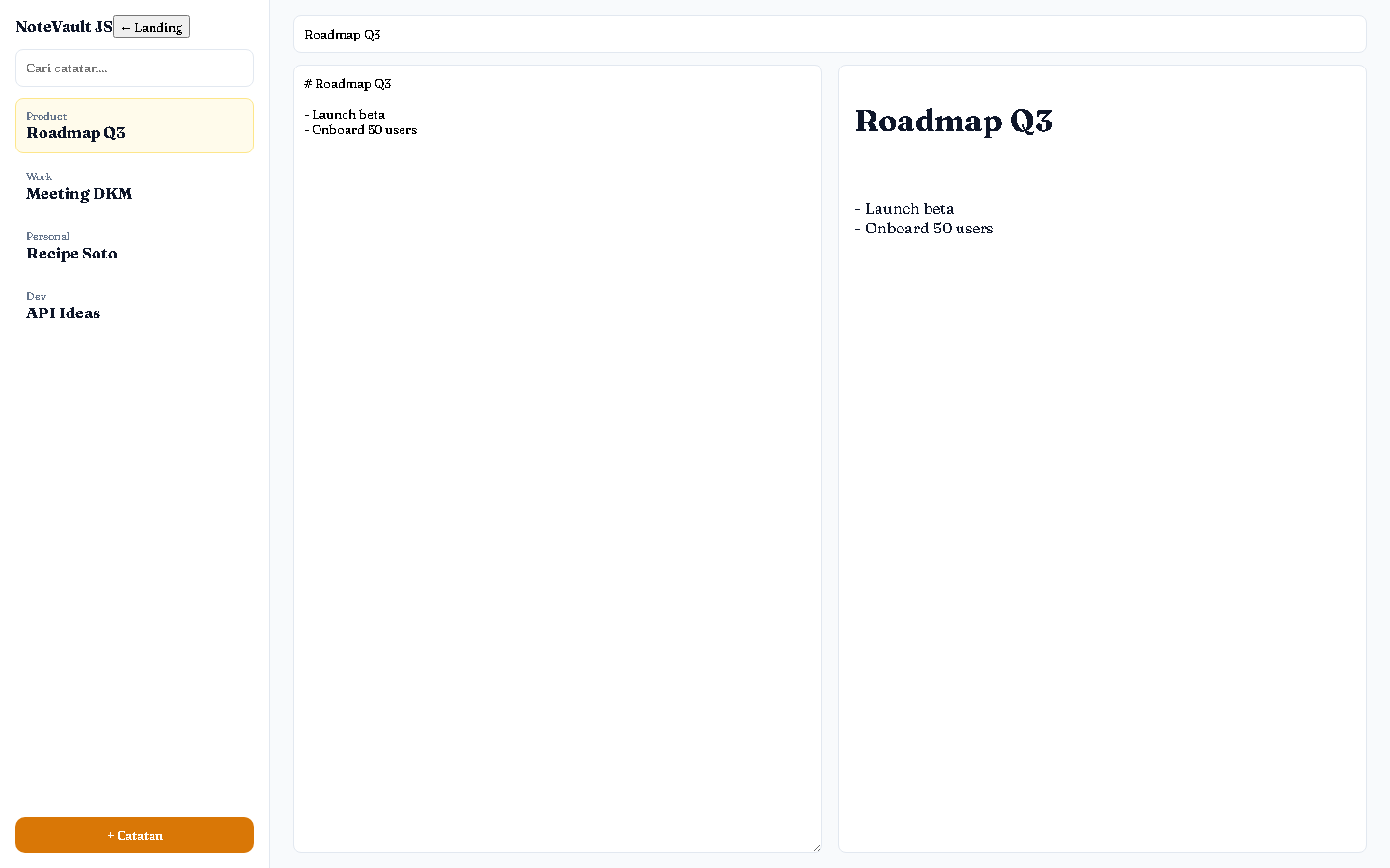 Notevault Js