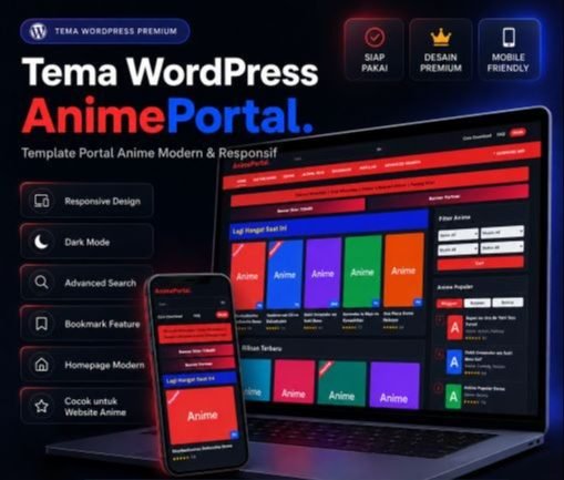 Tema WordPress AnimePortal Red - Template Website Anime Responsive