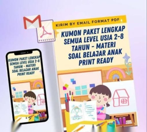 KUMON Paket Lengkap Semua Level Usia 2-8 Tahun - Materi Soal Belajar Anak Print Ready