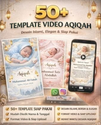 50 Template Video Aqiqah | Desain Islami, Elegan & Siap Pakai