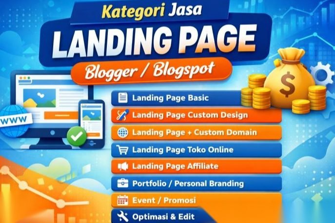Jasa Landing Page Blogger Blogspot Lifetime (Custom Domain)