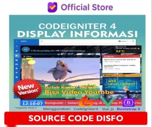 Source Code Aplikasi Web Display Informasi DISFO Dengan CodeIgniter CI Premium