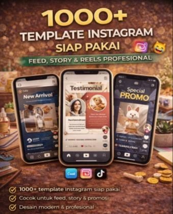 1000+ Template Instagram Siap Pakai | Feed, Story & Reels Profesional