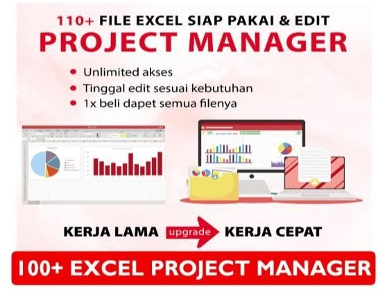 100++ Template Excel & Power Point PPT untuk Project Manager HRD Tools SWOT KPI Target Tracker Dll