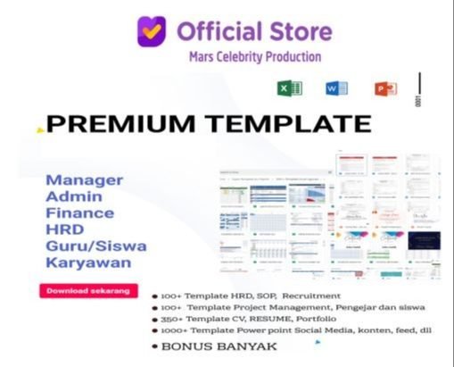 Paket Premium Template Konten Social Media HRD SOP Manager Admin Finance HRD Guru Siswa CV Resume Karyawan Portfolio Lengkap