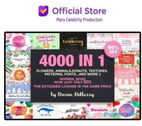 Paket 4000+ Elements Creative Market Graphic Design Super Graphic & Vector File