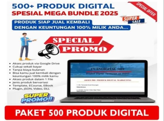 500 Produk Digital PLR - Template Ecourse Ebook Plugin JSON - Private Label Rights License - Marketing Kit