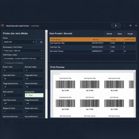 Aplikasi Cetak Barcode Ritel