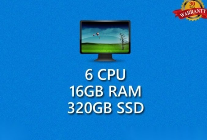 RDP VPS 6 CPU 16 GB RAM 320GB SSD WINDOWS/LINUX FULL ADMINISTRATOR