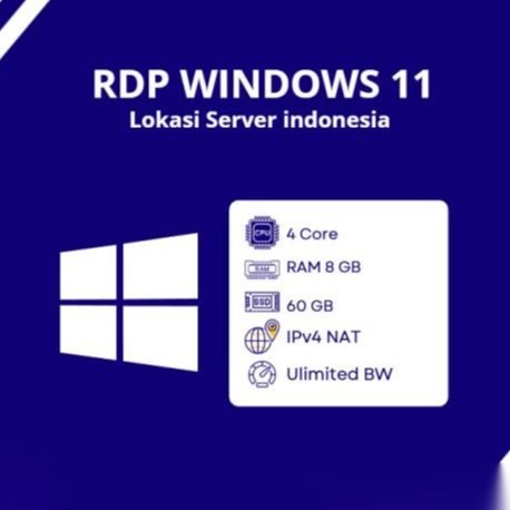 RDP WINDOWS 11 RAM 8 GB 4 CORE INDONESIA BULANAN ANTI MATI BISA DI PERPANJANG