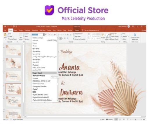 Paket 730 File Template Undangan Pernikahan Digital Video Wedding Power Point PPT