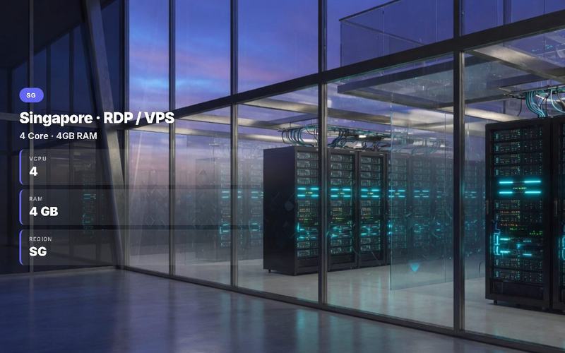 1 FULL YEAR SINGAPORE RDP/VPS WINDOWS HIGH CPU 4 CORE, HIGH RAM 4GB, FULL ADMINISTRATOR, FULL GARANSI