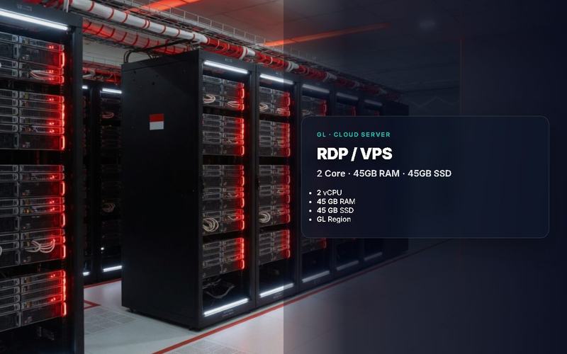 RDP / VPS 2 CPU 2 RAM 45 GB SSD FULL 1 BULAN