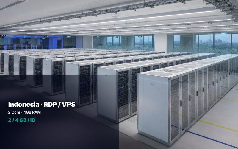 RDP / VPS RAM 4 GB 2 CORE INDONESIA BULANAN ANTI MATI BISA DI PERPANJANG