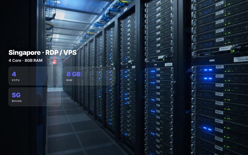 RDP/VPS SINGAPORE WINDOWS HIGH CPU 4 CORE, HIGH RAM 8GB, FULL ADMINISTRATOR, FULL GARANSI