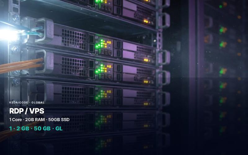 RDP/VPS Windows/Linux 1CPU 2GB RAM SSD 50Gb