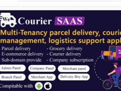 cd source code aplikasi sistem kurir logistik saas berbasis flutter untuk android dan ios - We Courier SAAS - Multi-Tenancy courier and logistics management - merchant, delivery app with admin — Software KedaiCode