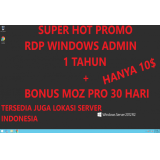 [ SUPER HOT PROMO ] RDP Admin 1 Tahun Windows + Bonus Akun Moz 30 Hari Termurah