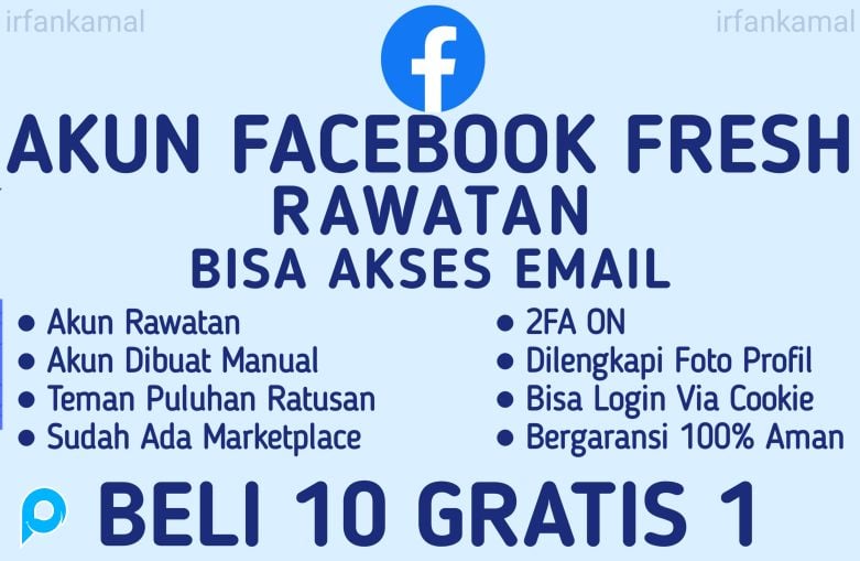 1 Akun Facebook Fresh Rawatan Berfoto Profil + FP + MP & A2F ON (Beli 10 Gratis 1)
