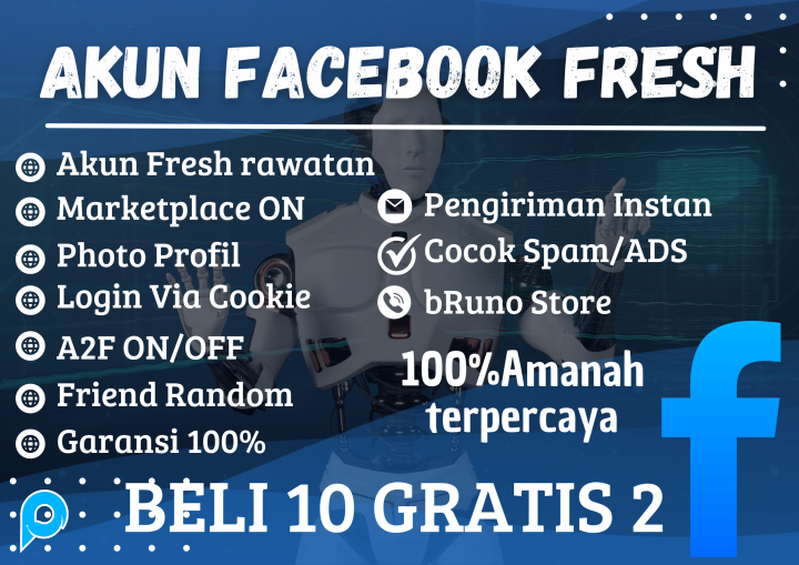 1 Akun Facebook Fresh Rawatan Berfoto Profil FULL Akses Email + A2F ON Cocok Untuk SPAM, ADS DLL. Sp