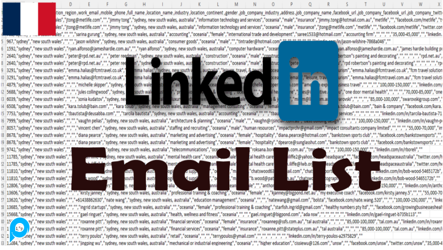 1 Juta Prancis Linkedin Email List Complete Info + Bonus Tool MaxBulk Mailer PRO untuk Mengirim Emai