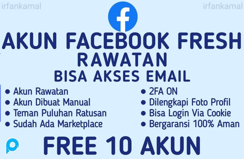 100 Akun Facebook Fresh Rawatan Berfoto Profil + FP + MP dan A2F ON (Free 10 Akun)