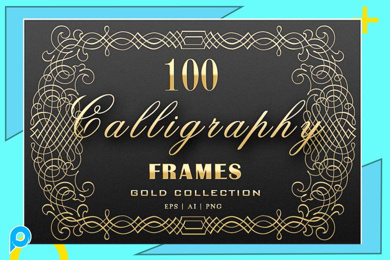 100 CALLIGRAPHIC VECTOR FRAMES SET