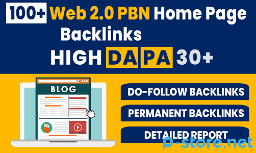 100+ High DA PA Permanent Web 2.0 PBN Home Page Backlinks