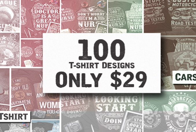 100 T-Shirt Bundle Design Collection
