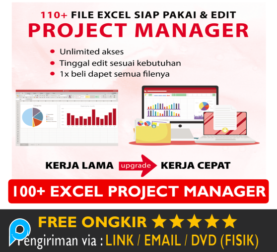 100++ Template Excel & Power Point PPT untuk Project Manager HRD Tools SWOT KPI Target Tracker Dll