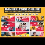100 banner promosi Format PPT dan bisa Anda Edit Teks-nya