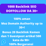 1000+ Backlink dofollow  seo backlinks DA 30+ bonus 20 backlink komen dan 1 guest post da 90+