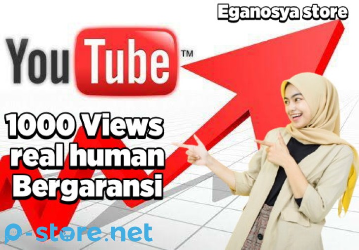 1000 Views Youtube  real human  Termurah, Bergaransi !!