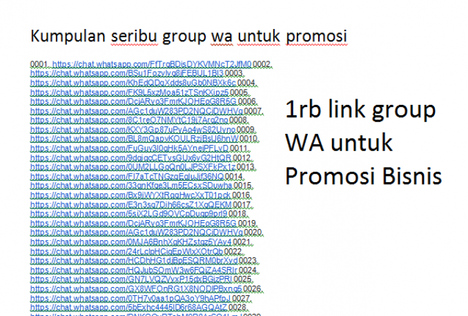 1.000 Whatsapp Group Link untuk Promosi Bisnis