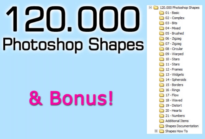 120.000 Photoshop Shapes + Bonus