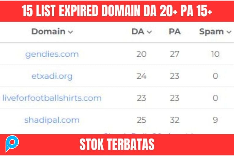 15 List Expired Domain DA 20+ PA 15+ Stok Terbatas