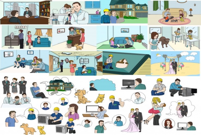 1,524 Doodle Assets Kit untuk keperluan membuat Whiteboard Video