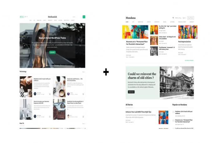 [2In1] Mediumish & Mundana Theme