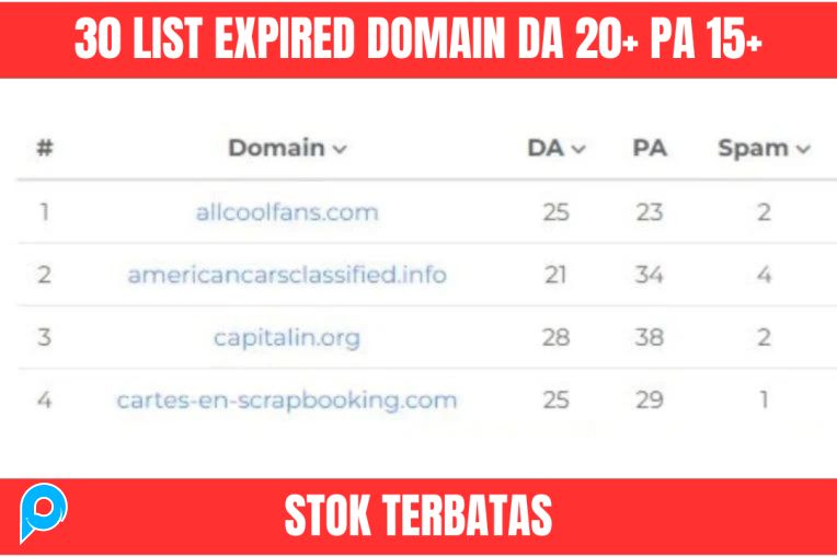 30 List Expired Domain DA 20+ PA 15+ Stok Terbatas