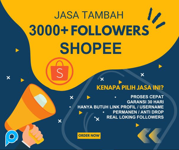 3.000 Followers Shopee Indonesia Real human High Quality No drop & Permanent