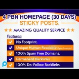 4 PBN HomePage Sticky Backlink 30 Days high DaPa
