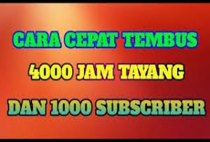 4000 jam tayang youtube