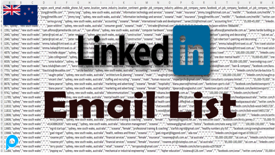 450.000 New Zealand Linkedin Email List Complete Info + Bonus Tool MaxBulk Mailer PRO untuk Mengirim