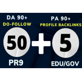 50 backlink profile dan 5 EDU/GOV DA PA tinggi