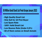 50 Juta Gmail Email List Fresh Scrape January 2023