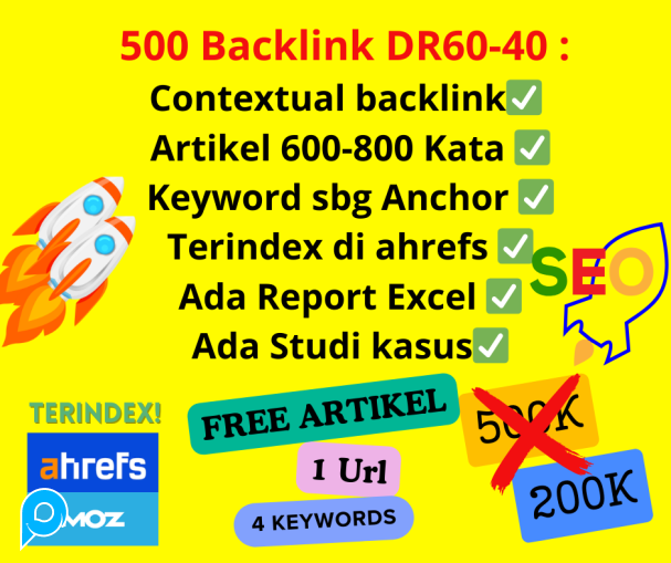 500 Backlink DR60-DR40
