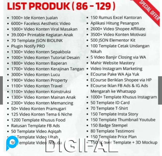 500++ DATABASE PRODUK DIGITAL PREMIUM UPDATE 2025 TERLENGKAP (bisa di jual ulang)