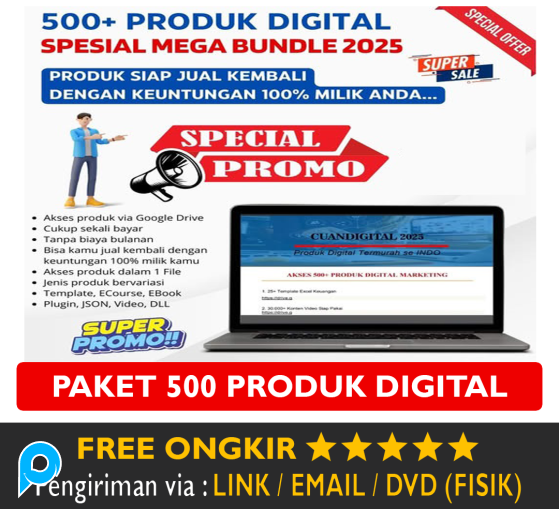 500 Produk Digital PLR - Template Ecourse Ebook Plugin JSON - Private Label Rights License - Marketi