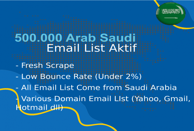 500.000 Database Email List Arab Saudi Fresh Scrape 2022